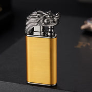 Creative Blue Flame Lighter Dolphin Dragon Tiger Double Fire Metal Winproof Lighter Inflatable Lighter